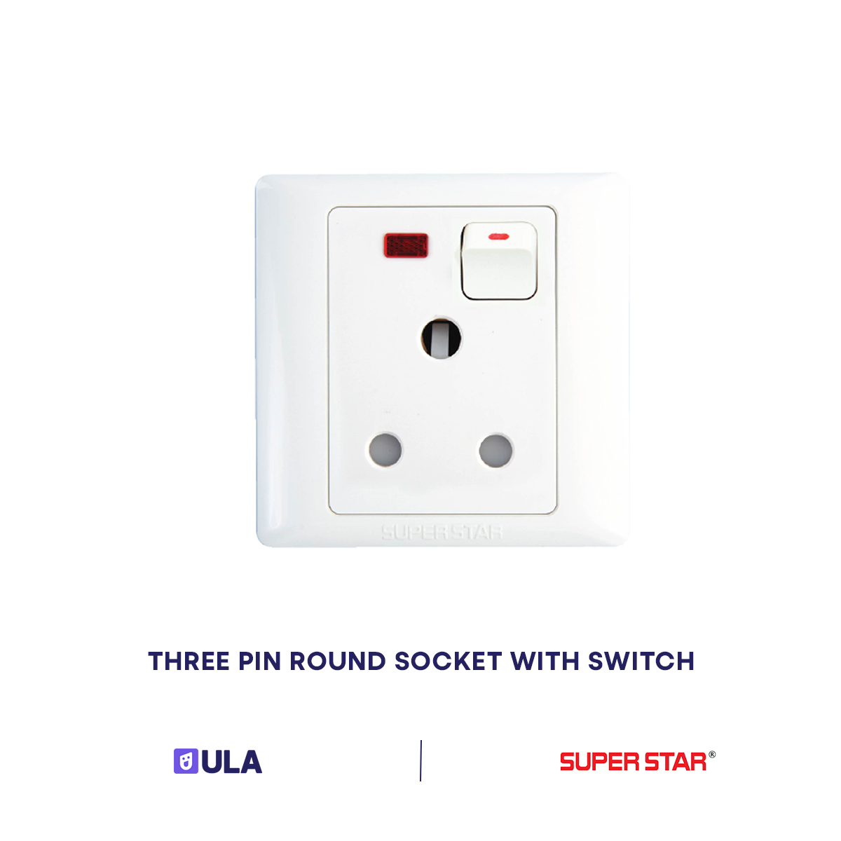 SUPER STAR LOTUS 3 PIN ROUND SOCKET WITH SWITCH AND NEON Price In ...